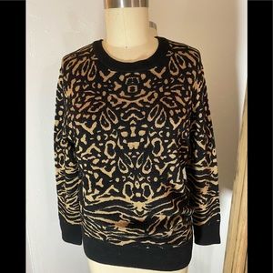 Vintage textured leopard pullover